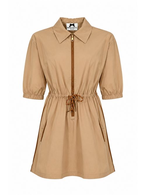 Abito cargo corto in cotone con coulisse Mocha NO SECRETS | 261NS022MOCHAMOUSSE